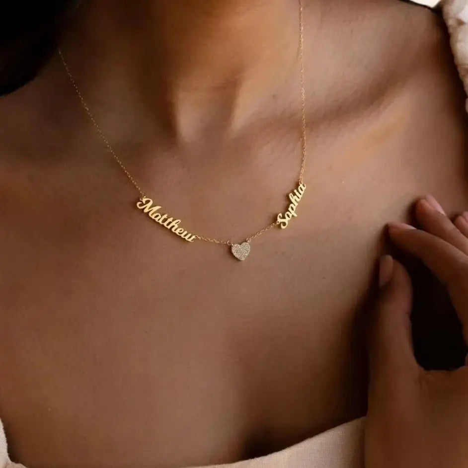 Custom Name Heart Necklace