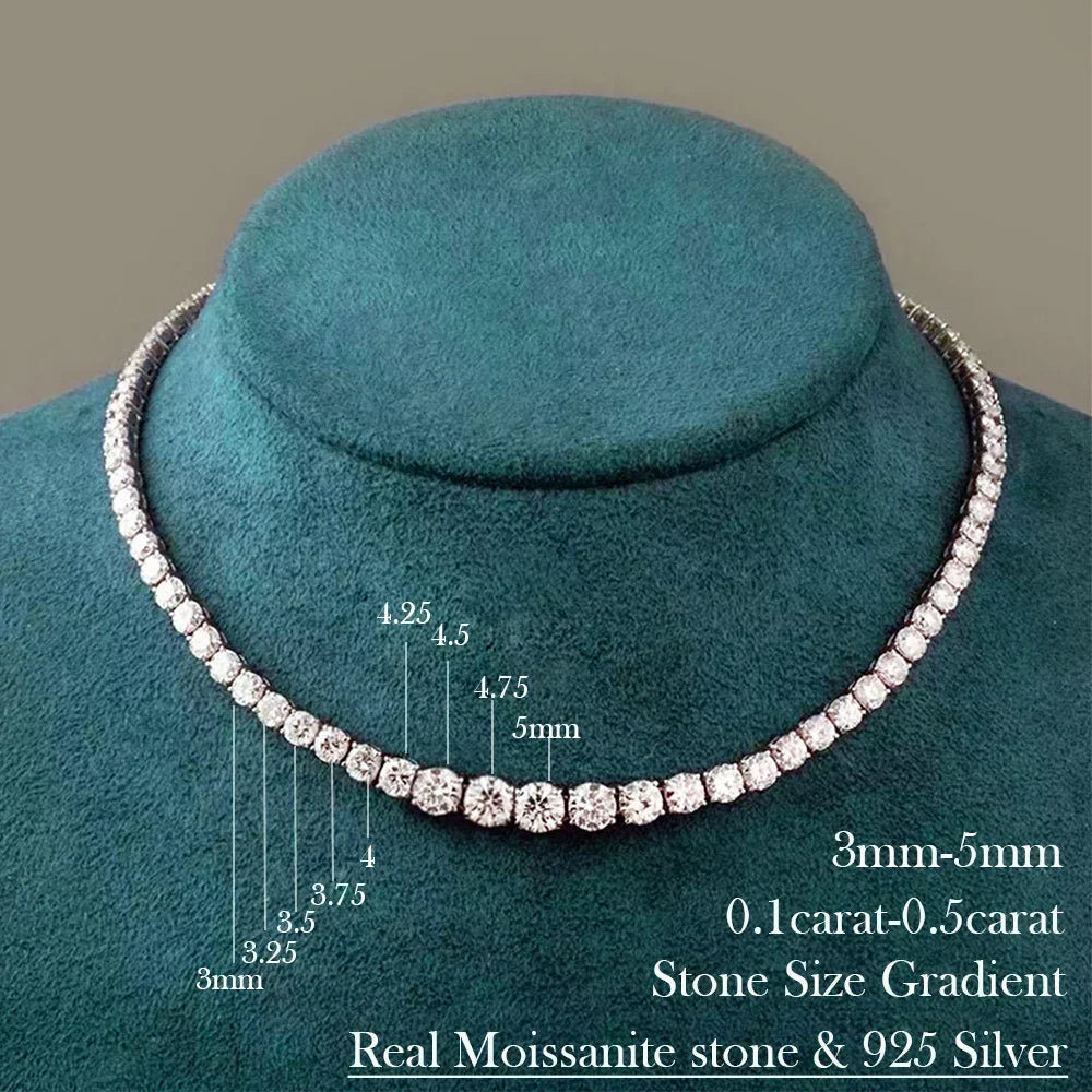 S925 Moissanite Diamond Tennis Necklace