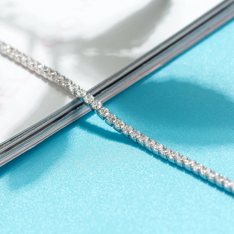 2mm Crystal Tennis Anklet