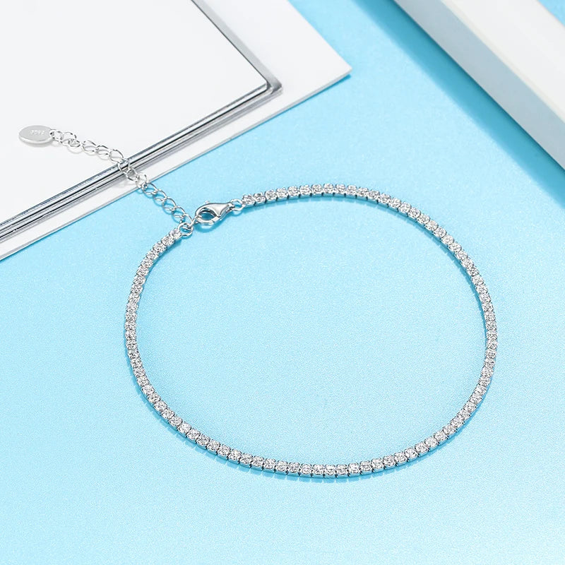 2mm Crystal Tennis Anklet