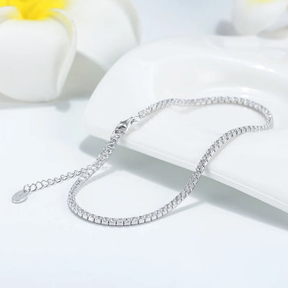 2mm Crystal Tennis Anklet