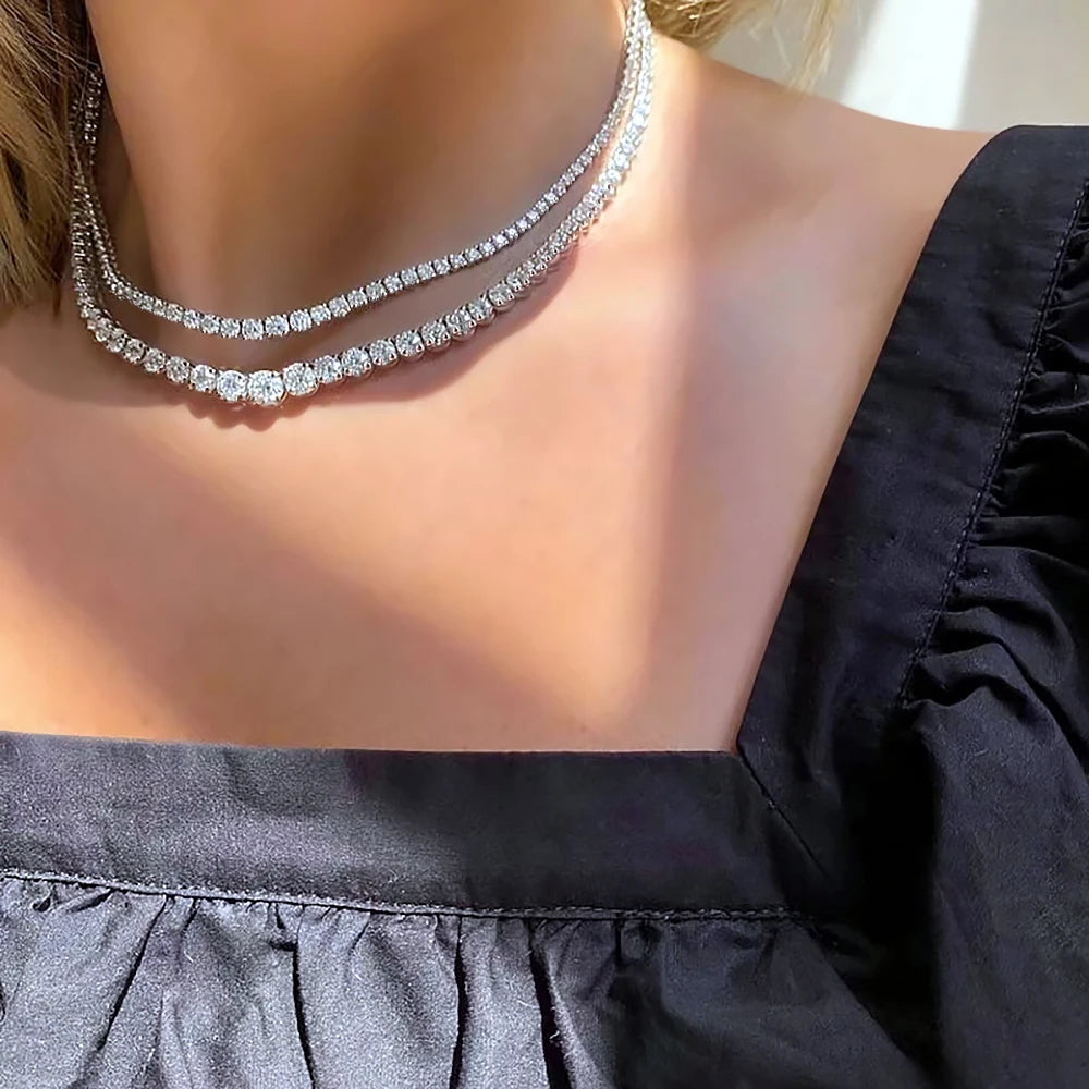 S925 Moissanite Diamond Tennis Necklace