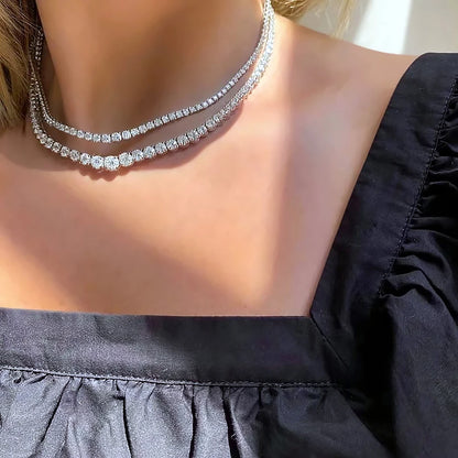 S925 Moissanite Diamond Tennis Necklace
